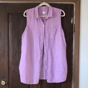 Sleeveless Lavender J Jill Button-Up Shirt